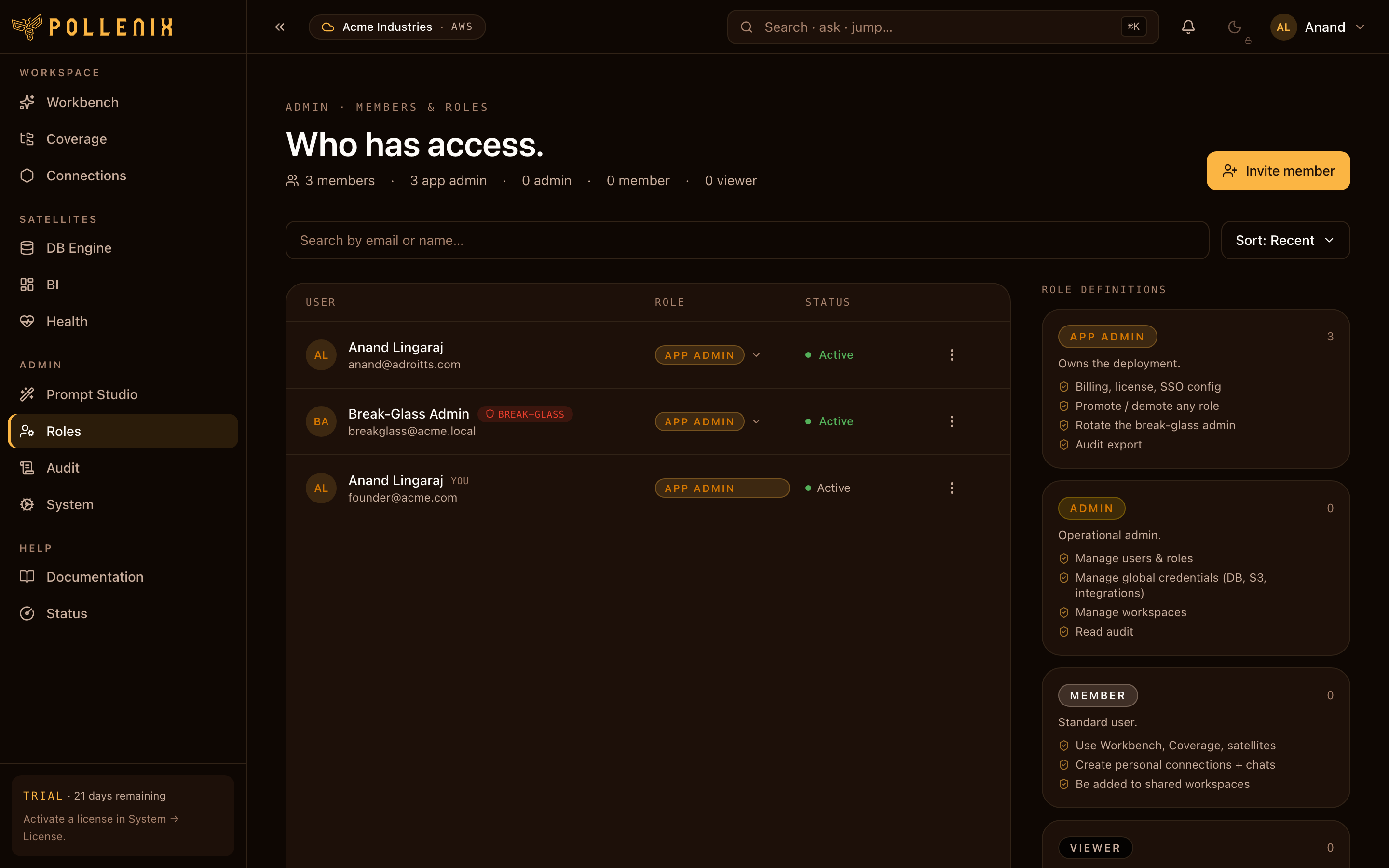 Roles — overview of the page.